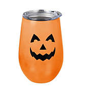 Evergreen Double Wall Stainless Steel Stemless Wine Tumbler,12 OZ, Glow-In-The-Dark, Jack-O-Lantern