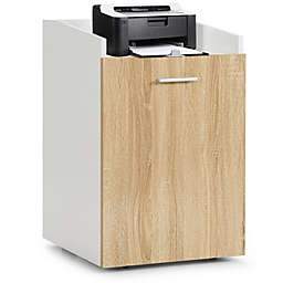 Gymax File Cabinet with 2 Drawers Mobile Filing Cabinet w/Wheel for Letter Size
