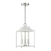 Trade Winds Gianna 3-Light Pendant in White with Polished Nickel