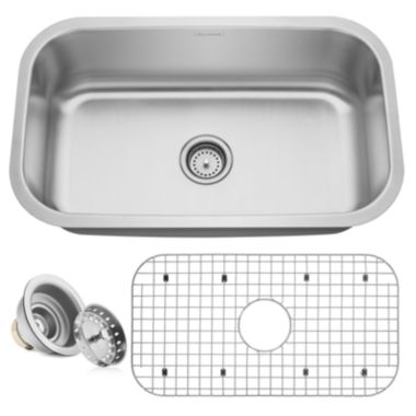 Miligoré Single Bowl 16-Gauge Stainless Steel Undermount Kitchen Sink - Includes Drain/Grid. View a larger version of this product image.