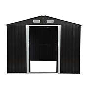 JAXPETY 10&#39; x 8&#39; Outdoor Metal Storage Shed, Garden Tool House with Lockable Doors and Vents,