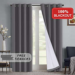 PrimeBeau 100% Blackout Curtains Full Light Blocking Curtain Draperies for Bedroom/Living Room
