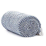 Americanflat Throw Blanket for Couch in Blue and White Herringbone 50" x 60" - All Seasons Lightweight Cozy Soft Blankets & Throws for Bed and Sofa - 100% Cotton with Fringe