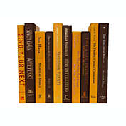 Booth & Williams Brown and Gold Team Colors Decorative Books, One Foot Bundle of Real, Shelf-Ready Books