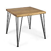 Contemporary Home Living 32.5" Brown and Black Contemporary Handcrafted Square Dining Table