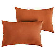 Outdoor Living and Style Set of 2 Rust Orange Sunbrella Indoor and Outdoor Lumbar Pillows, 20"