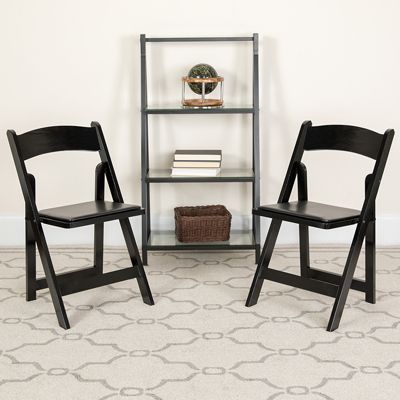 Mahogany Wood Folding Chair w/Black Vinyl Padded Seat Details about    Wedding Chair 100 PACK 