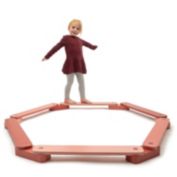 JumpOff Jo - Boardwalk - Wood Balance Beam Obstacle Course, Montessori, Gymnastics Toy for Kids - 12 Piece Set with Carry Bag-Desert