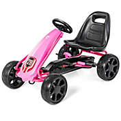 Slickblue Kids Ride On Toys Pedal Powered Go Kart Pedal Car-Pink