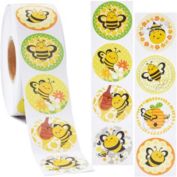 Blue Panda 1000 Piece Bumble Bee Stickers for Kids, Teacher Supplies, Classroom Rewards, Scrapbooking, Crafts, 8 Designs (1.5 In)