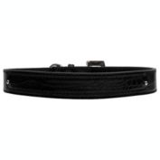 Mirage Pet Products 18mm Two Tier Faux Croc Collar, Black Large