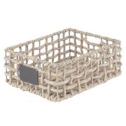 mDesign Water Hyacinth Open Weave Pantry Basket Bin