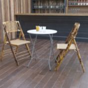 Flash Furniture 2-Foot Round Granite White Plastic Folding Table