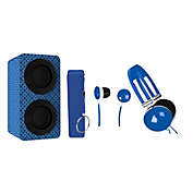 Naxa Portable BluetoothÂ&reg; Stereo Speakers Entertainment Pack-Blue