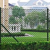 Home Life Boutique Chain Link Fence with Posts Steel 3&#39; 3" x 82&#39; Green