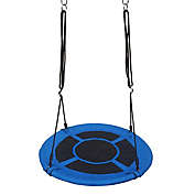 Infinity Merch Round Indoor Outdoor Saucer Tree Swing Set with Waterproof Oxford Cloth in Blue