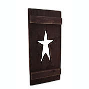 Zeckos Rustic Cutout Star Decorative Wood Shutter Wall Hanging 24 inch