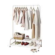 Inq Boutique Clothing Garment Rack with Shelves, Metal Cloth Hanger Rack Stand Clothes Drying Rack for Hanging Clothes RT