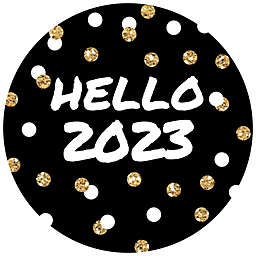Big Dot of Happiness Pop, Fizz, Clink - 2023 New Year's Eve Party Circle Sticker Labels - 24 Count