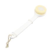 Unique Bargains Shower Brush with Soft and Stiff Bristles, 12" Soft Bristle Long Handle Bath Back Brush Back Scrubber Body Exfoliator for Wet or Dry Brushing, White