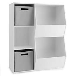 Slickblue Kids Toy Storage Cabinet Shelf Organizer-White