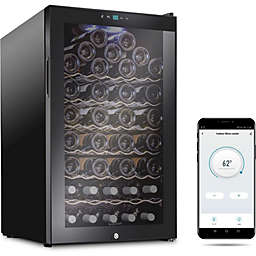 Ivation Wine Fridge with Wi-Fi Smart App, Freestanding Wine Refrigerator, 51 Bottle Wine Cooler