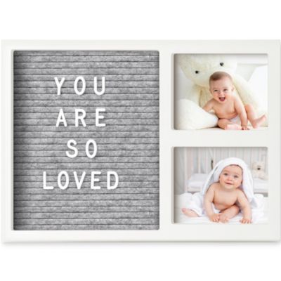 KeaBabies Felt Letter Board Baby Keepsake, 12.6X8.3 Baby Picture Frame, Announcement Message Felt Board (Alpine White)