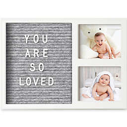 KeaBabies Felt Letter Board Baby Keepsake, 12.6X8.3 Baby Picture Frame, Announcement Message Felt Board (Alpine White)