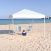 Emma and Oliver 10'x10' White Weather Resistant Easy Pop Up Event Straight Leg Instant Canopy Tent