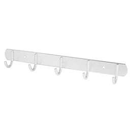 Unique Bargains Aluminium Wall Mounted Rack Coat Hanger with 5 Hooks, Silver