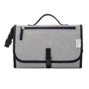 Baby Portable Changing Pad, Diaper Bag, Travel Mat Station by Comfy Cubs (Solid Grey, Large)