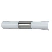Saltoro Sherpi Elongated Curved Design Vanity Light with Silver Accent, Set of 4,White-