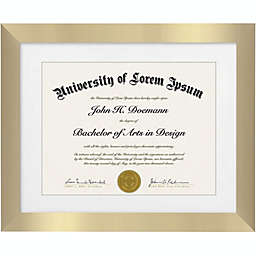 Americanflat 11x14 Oak Diploma Frame - Displays 8.5x11 Diplomas with Mat or 11x14 Inch Without Mat - Shatter-Resistant Glass. Hanging Hardware Included!