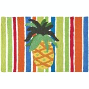Jellybean 20" X 30" Rectangle Pineapple On Watercolored Stripes Rug