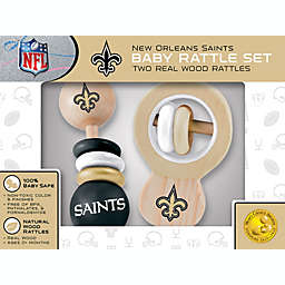BabyFanatic Wood Rattle 2 Pack - NFL New Orleans Saints - Officially Licensed Baby Toy Set