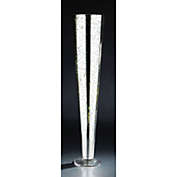CC Home Furnishings 30" White and Green Tall Hand Blown Glass Flower Vase