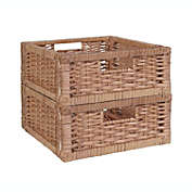 Niche Cubo Set of 2 Half-Size Foldable Wicker Square Storage Basket - Natural