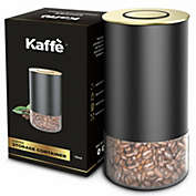 Glass Storage Coffee Container by Kaffe - BPA Free Stainless Steel Canister with Airtight Lid (12oz)