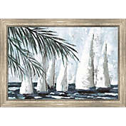 Great Art Now Sailboats Behind the Palms by Dogwood Portfolio 27.25 -Inch x 19-Inch Framed Wall Art