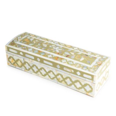 Details about   Pottery Barn Ivory Gold Dot Inlay Box NEW 