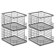 mDesign Stackable Food Organizer Storage Basket, Open Front - 4 Pack
