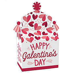 Big Dot of Happiness Happy Galentine's Day - Treat Box Party Favors - Valentine's Day Party Goodie Gable Boxes - Set of 12