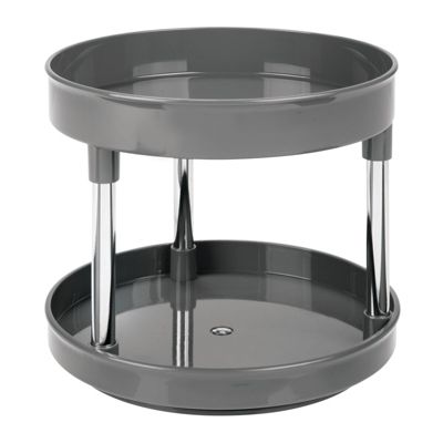 mDesign 2 Level Food Storage Lazy Susan Turntable