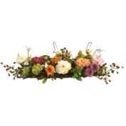 Nearly Natural 10" Artificial Mixed Peony Centerpiece Flower Arrangement