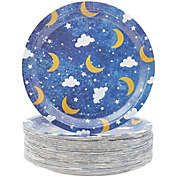 Blue Panda Twinkle Star Plates for Baby Shower, Parties (9 Inches, 80 Count)