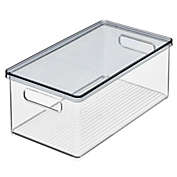 mDesign Plastic Storage Bin Box Container, Lid and Built-In Handles