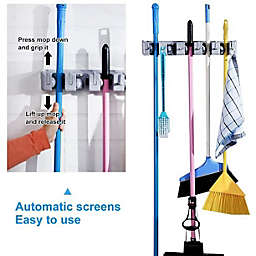 Infinity Merch Mop and Broom Holder with 6 Hooks