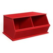 Badger Basket Co. Two Bin Stackable Storage Cubby - Red