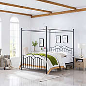 GDF Studio Simona Traditional Iron Canopy Queen Bed Frame