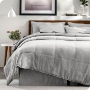 Bare Home Complete Bedding Set - Comforter & Sheet Set & Bed Skirt - Goose Down Alternative - Ultra-Soft 1800 Premium (Heather Grey, Twin XL)